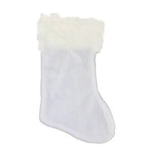 HALCO CHRISTMAS WHITE PLUSH 21" STOCKING DECORATION COSTUME NEW